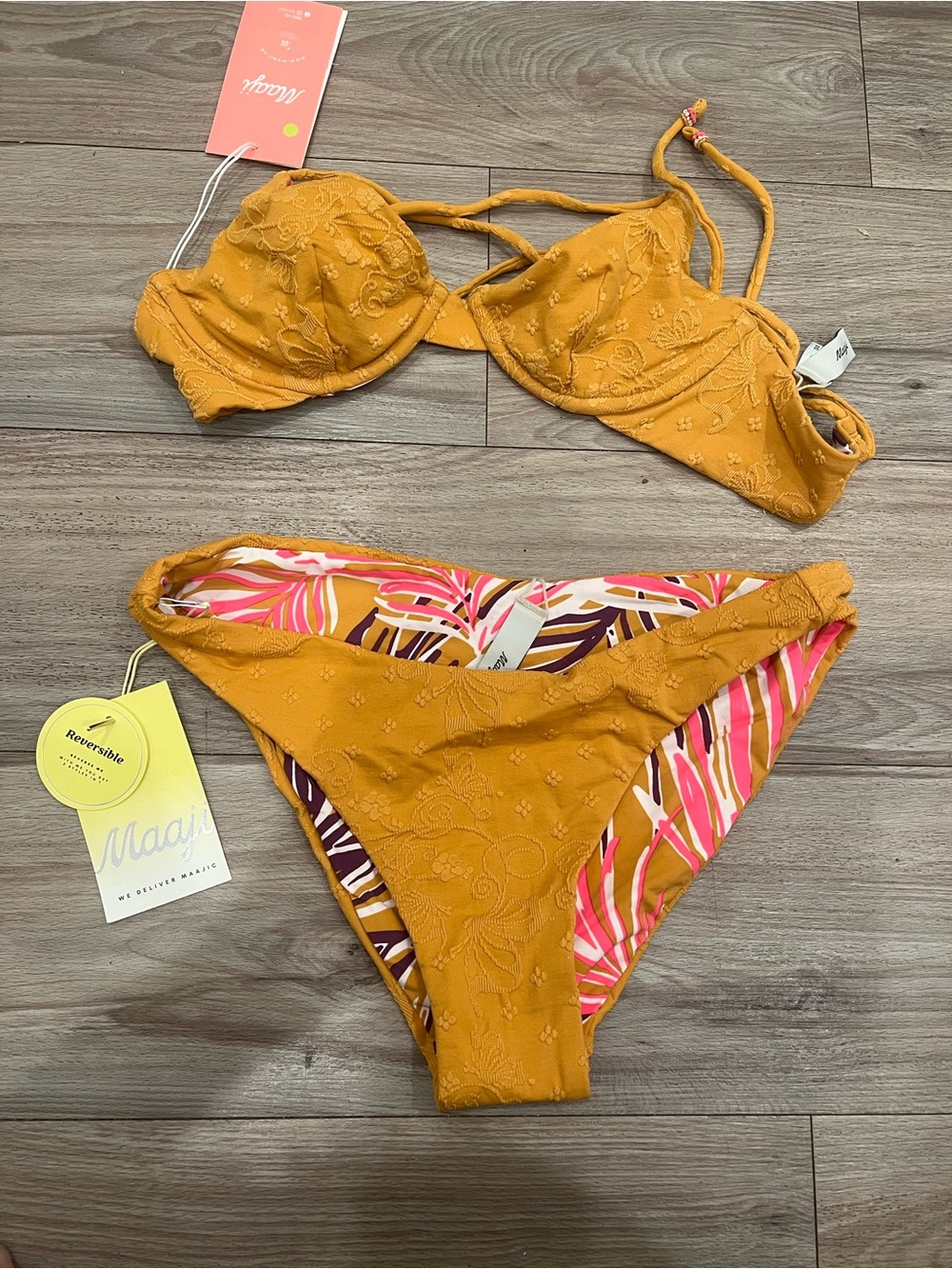 Maaji Mustard Yellow Reversible Women's Bikini Set